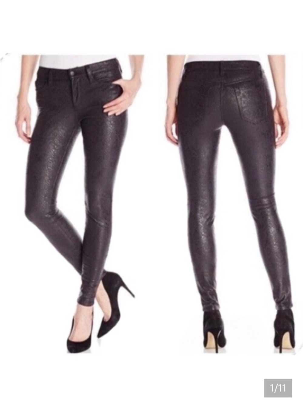 Joe’s  Mid Rise Shimmery Snakeskin Skinny Ankles